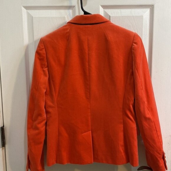 J. Crew Schoolboy Orange Velvet Single Breasted 2 Button Blazer Jacket 2 Pockets - Picture 6 of 9